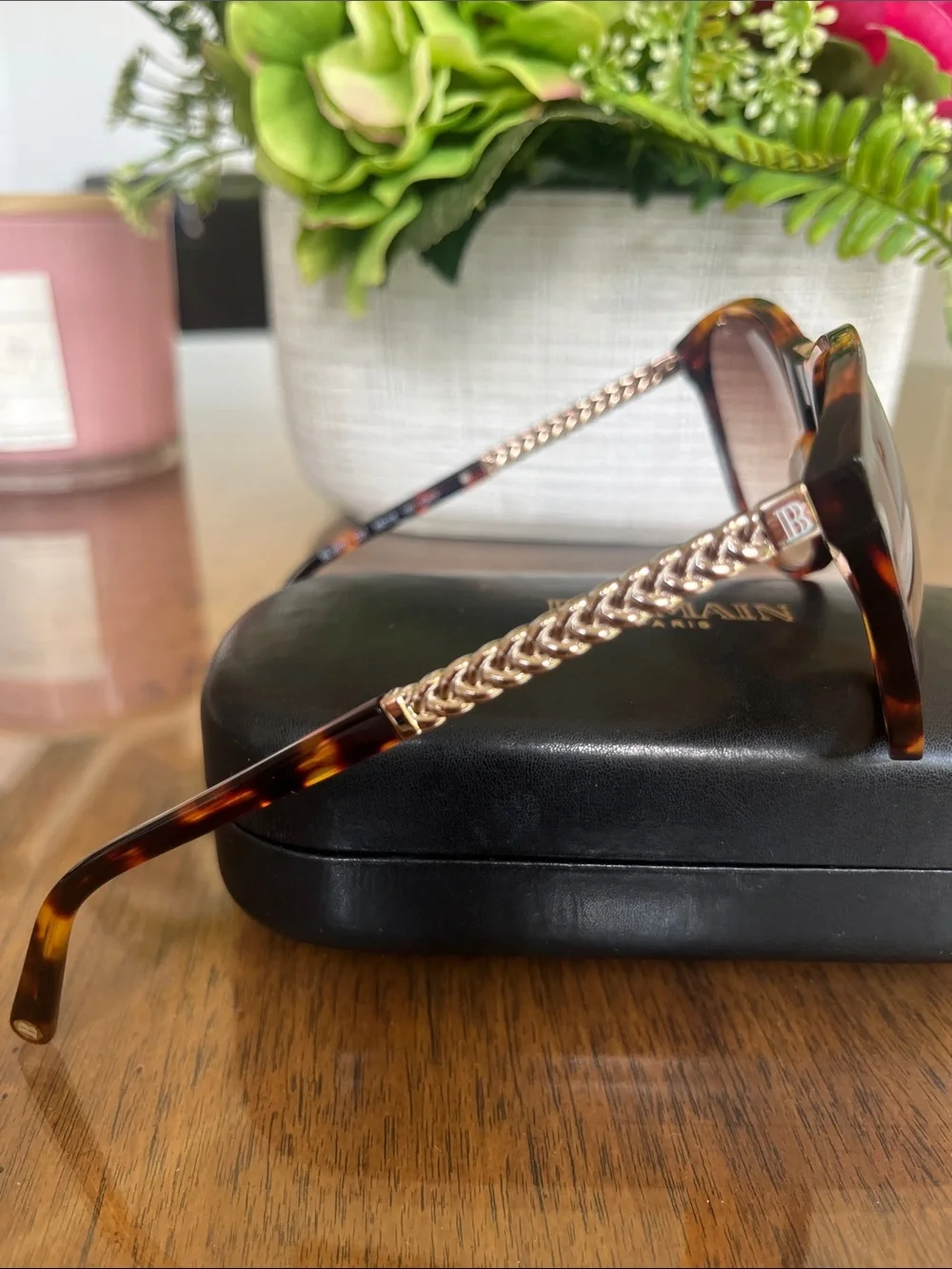 Balmain Women's Tortoiseshell Frame with gold accents, NWOT